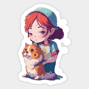 just a girl and her dog Sticker